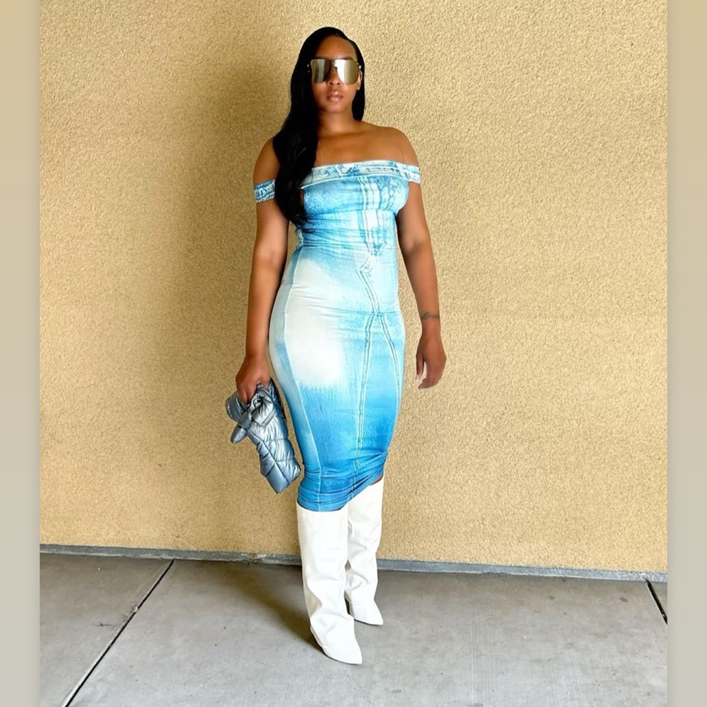 Denim-Like Dress